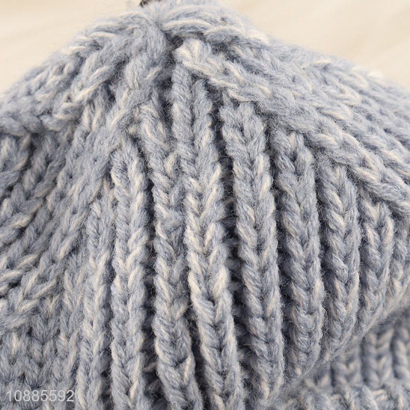 Good quality winter knitted beanie cap unisex beanie hat