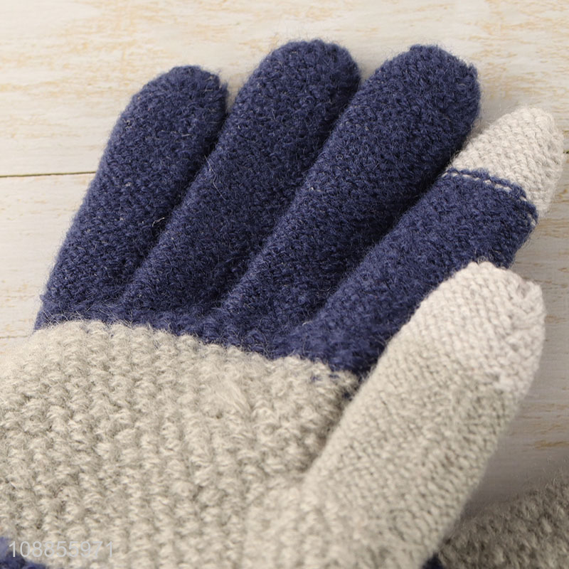 High quality winter warm knitted touch screen gloves for kids