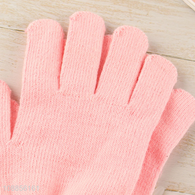 Hot selling solid color winter warm knitted gloves for kids