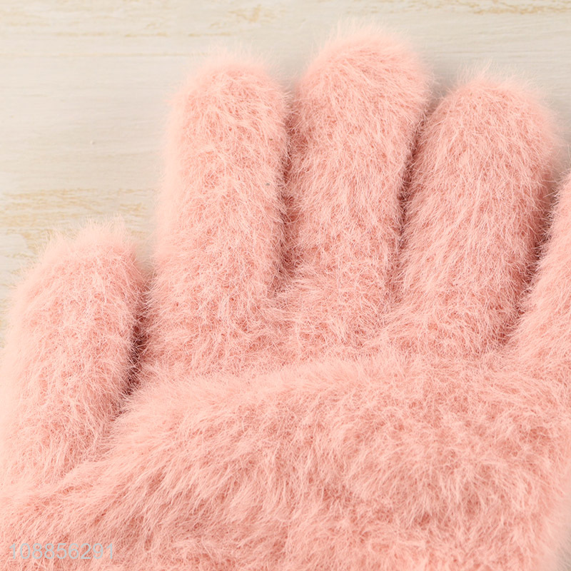 Good quality winter gloves comfortable fluffy gloves for men women