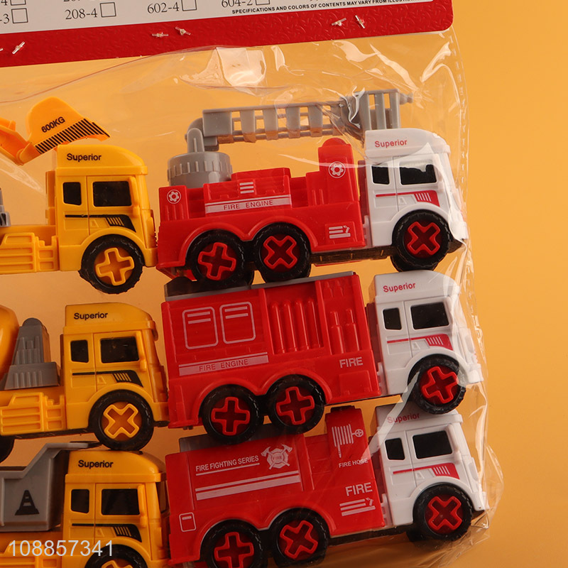 Factory wholesale diy fire fighting truck free assembly take apart toys