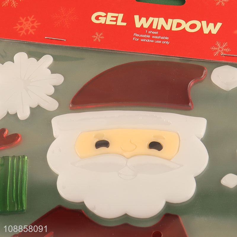 Wholesale reusable Christmas gel window stickers clings for glass