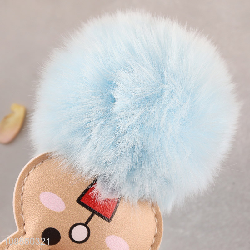 New product cute pom pom key chain  artificial fur ball keychain