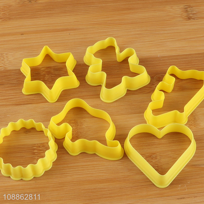 New arrival 6-piece food grade plastic cookie cutter biscuit mold set