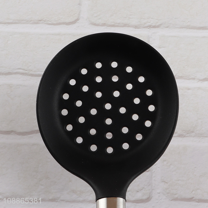 New product slotted silicone cooking ladle with stainless steel handle