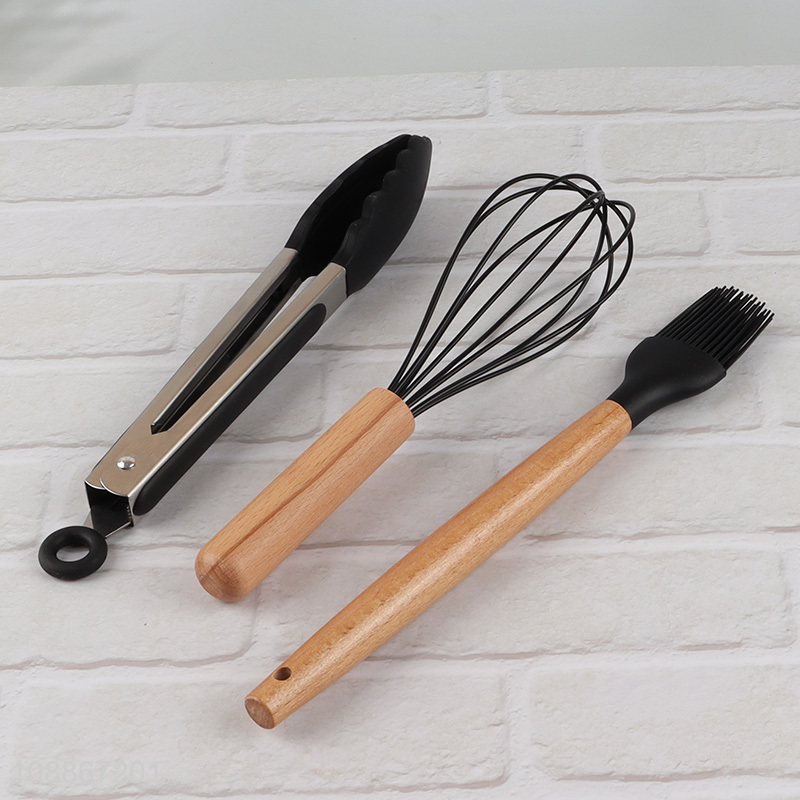 Factory price 12-piece silicone kitchen utensils set non-stick cookware