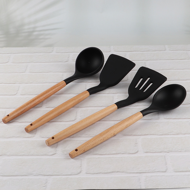 Factory price 12-piece silicone kitchen utensils set non-stick cookware