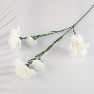 Top selling 5heads natural polyester artificial carnation flower