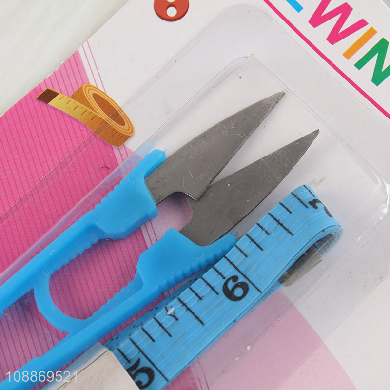 Good quality 2pcs sewing embroidery yarn scissors with tapeline