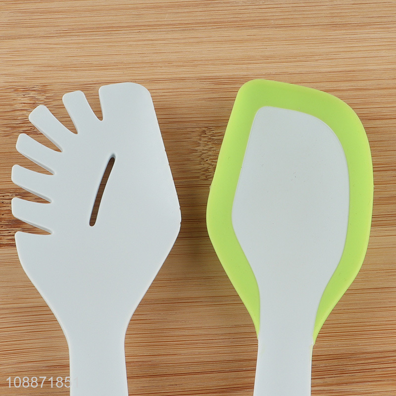 Wholesale 2-in-1 Silicone Food Tongs for Salad, Meat and Vegetables