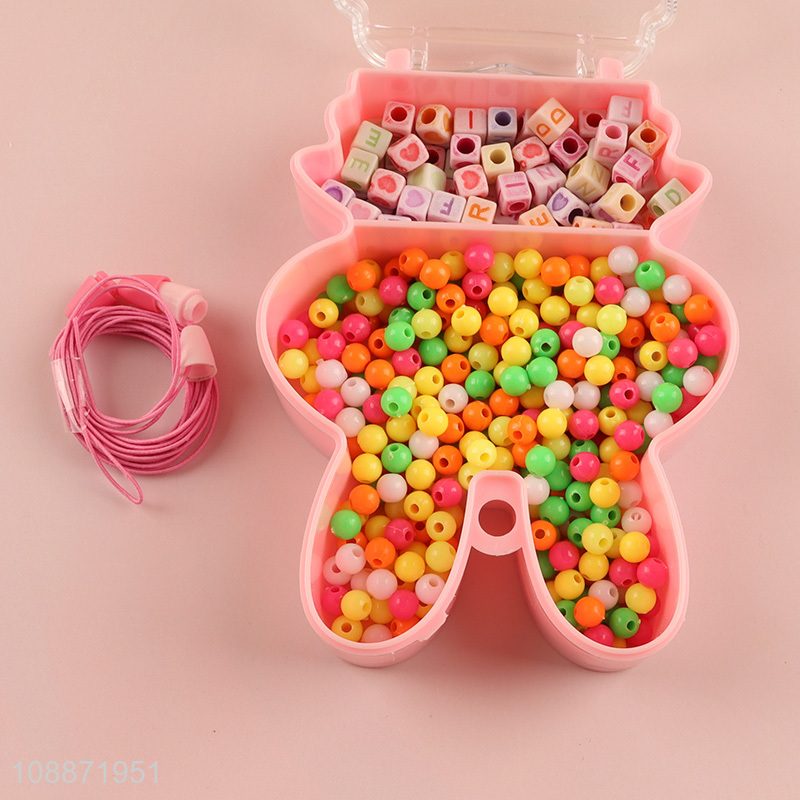 Hot selling pop beads diy jewelry bracelet making kit with bunny shaped storage case