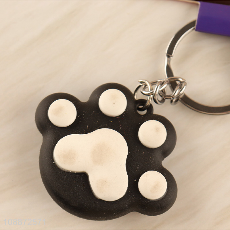 Wholesale from china cartoon soft rubber claw cat keychain