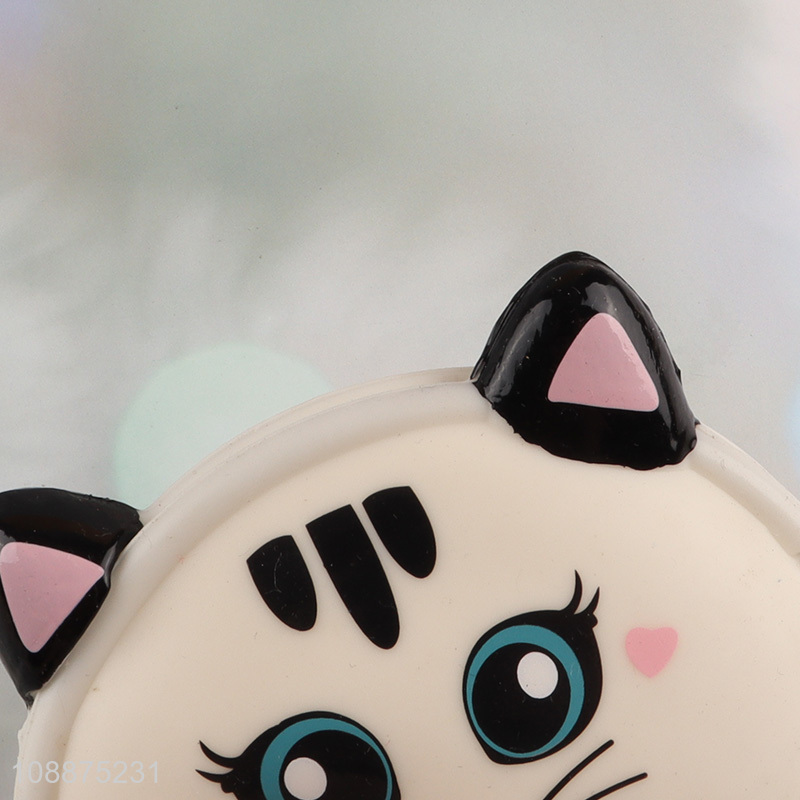 New arrival cartoon cat silicone coin bag zippered coin purse pouch