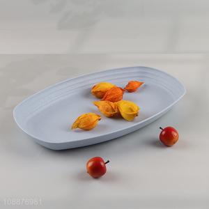 Good quality large wheat straw plastic plate fish plate for home restaurant