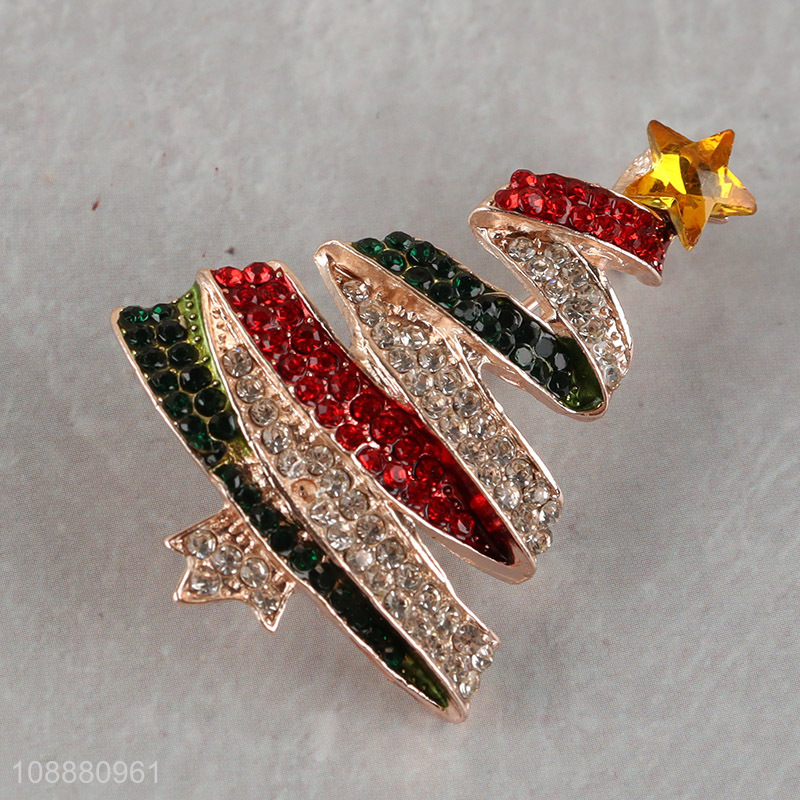 New arrival xmas tree shaped girls fashionable alloy brooch