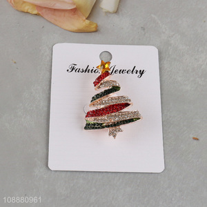 New arrival xmas tree shaped girls fashionable alloy brooch