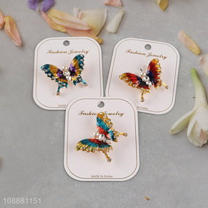 Good sale multicolor butterfly alloy brooch for women