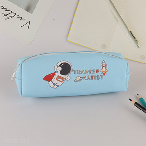Hot selling astronaut printed blue pencil bag with zipper