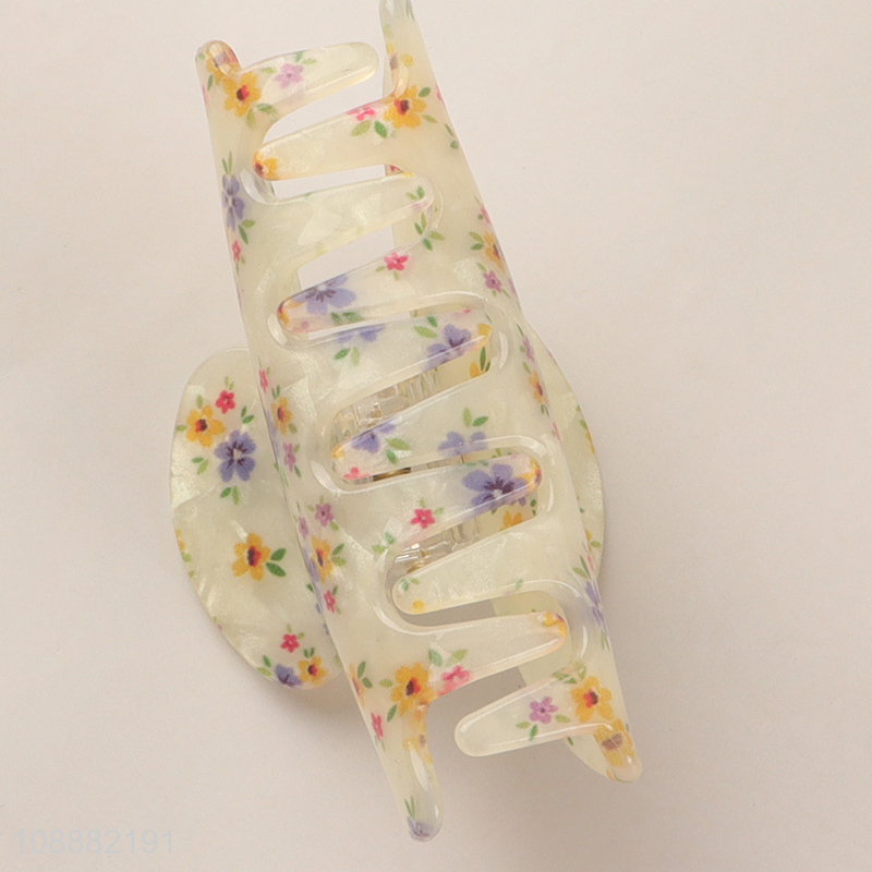 New Arrival Non-slip Floral Pattern Hair Clips Acrylic Hair Claw Clips