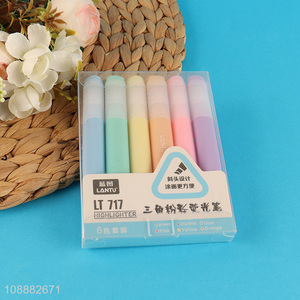 Latest design 6colors school office highlighter pen set