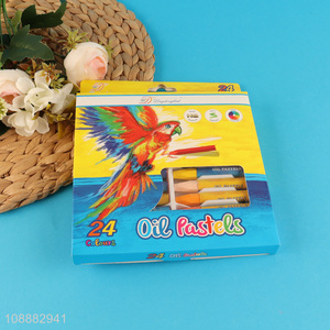 Top quality 24colors art supplies erasable wax crayon set