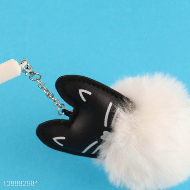 Good selling plush ball plastic cute pompom pen