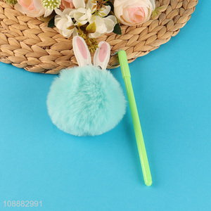 Hot products plush rabbit ball cute pompom pen for writing