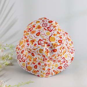 Hot sale floral print cotton reversible bucket hat for women girls