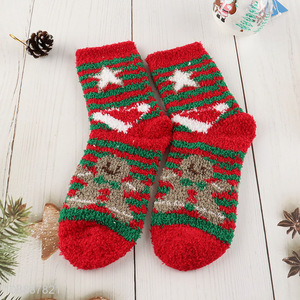 Most popular Christmas socks fluffy Xmas holiday slipper socks