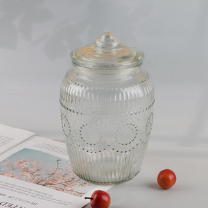 Top selling sealed glass candy storage jar with lid
