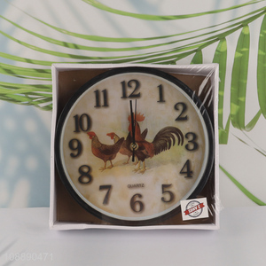 Factory price rooster wall clock battery operated kitchen wall clock