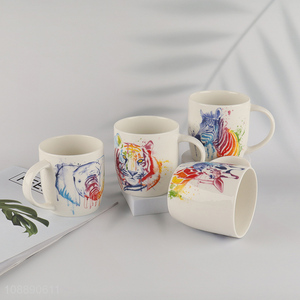 Wholesale animal ceramic coffee mug ceramic water cup with handle