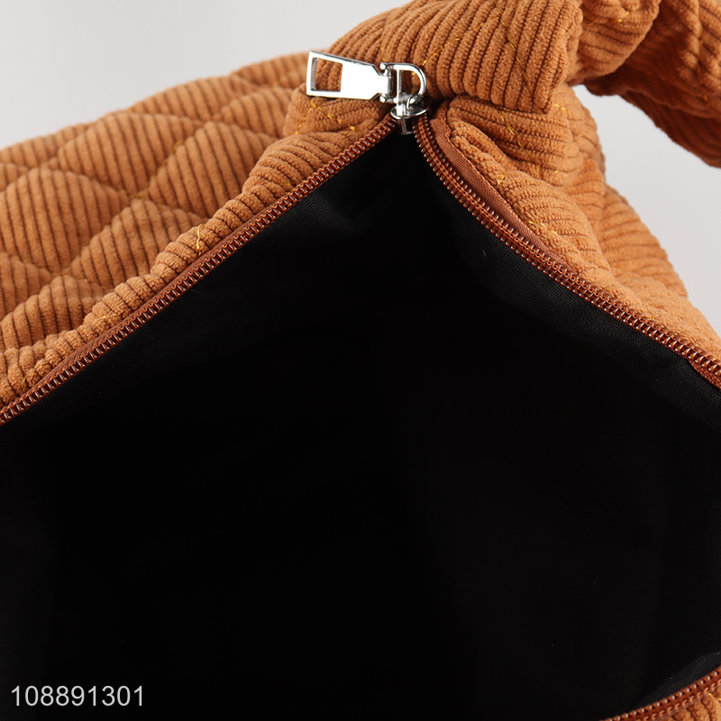 New arrival corduroy shoulder bag quilted puffer bag for women