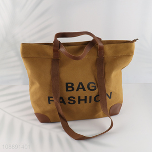 Wholesale letter printed canvas tote bag large capacity shoulder bag