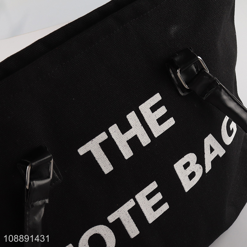Hot sale large capacity canvas tote bag shoulder bag with zipper