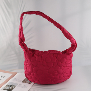 Hot selling trendy quilted puffer bag padded shoulder bag for women