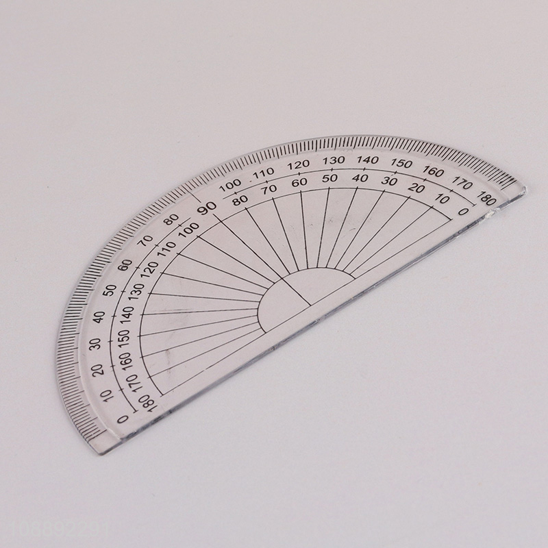 Good quality 4-piece math geometry kit includes 3 rulers & 1 protractor