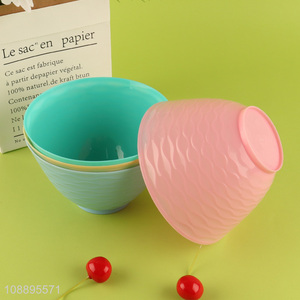 Hot selling 4pcs colorful microwave safe plastic bowls soup bowls
