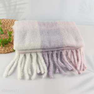 Wholesale winter scarf soft fuzzy pashmina shawl for women girls