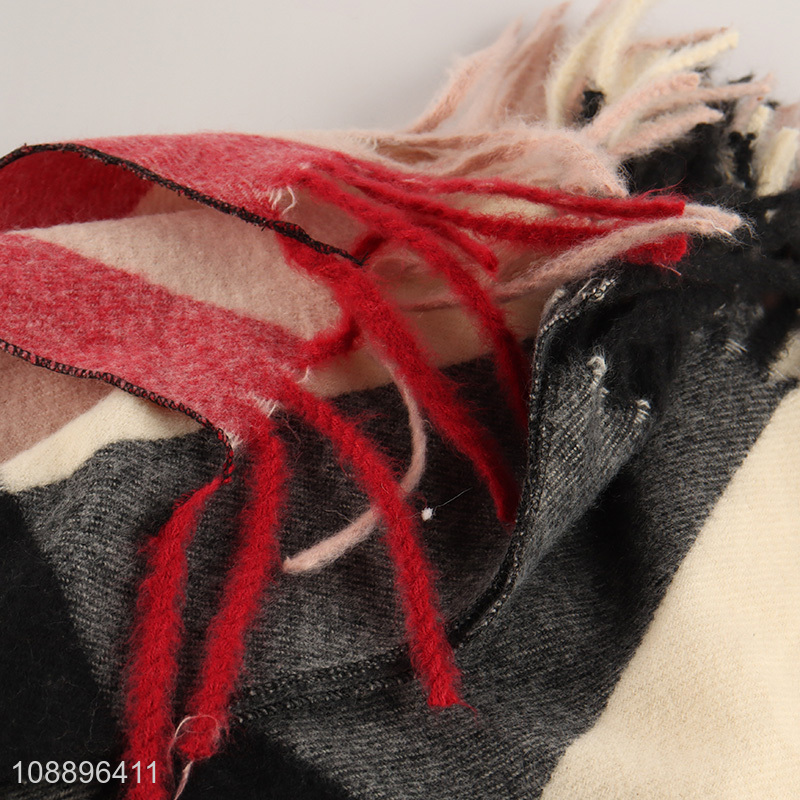 Hot selling winter scarf soft plaided cashmere feel pashmina shawl