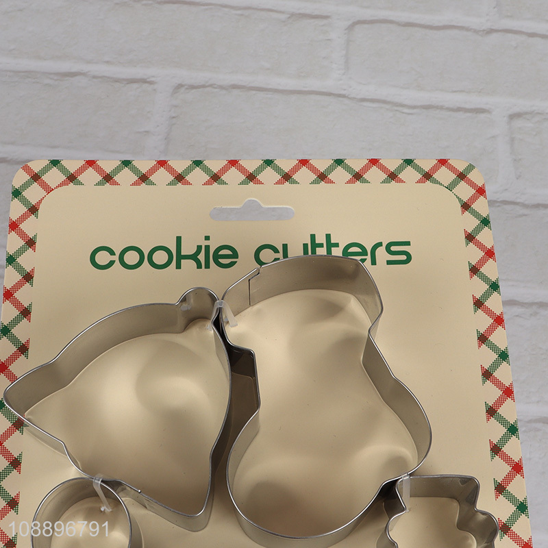 Good selling 5pcs stainless steel christmas cookies cutter set