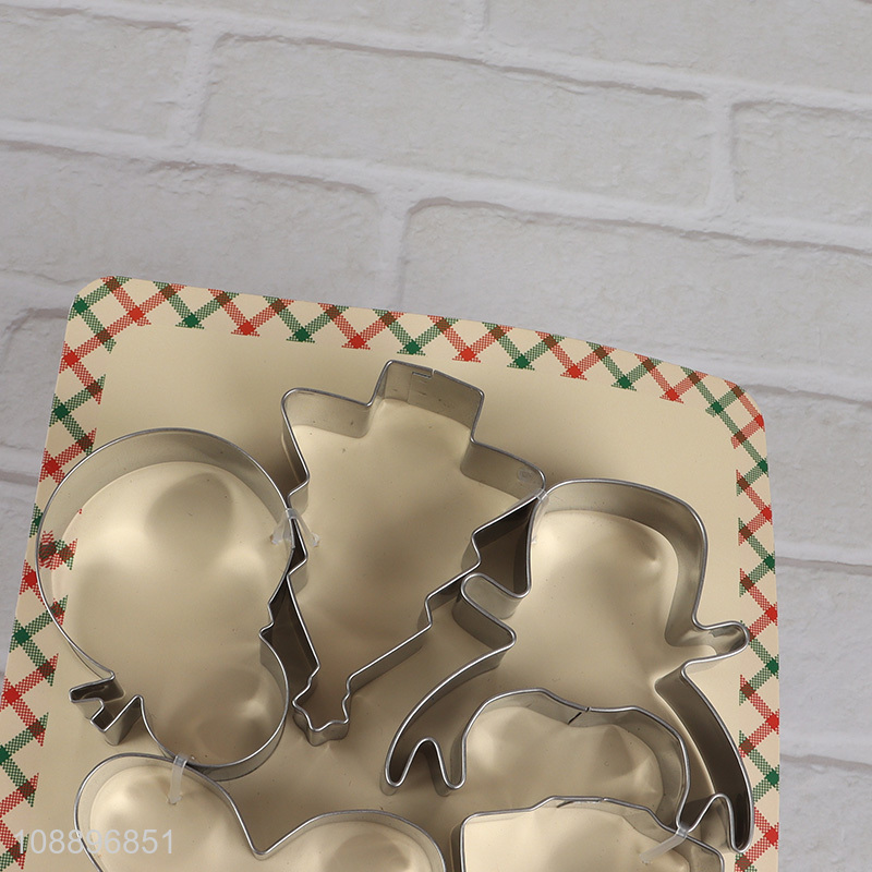 Best quality 5pcs christmas stainless steel cookies cutter cookies mold