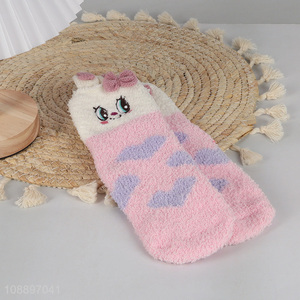 Good price rabbit polyester cartoon tube socks for winter