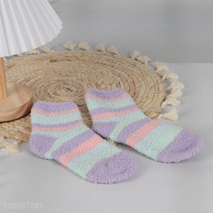 Latest design candy color winter warm children socks for sale