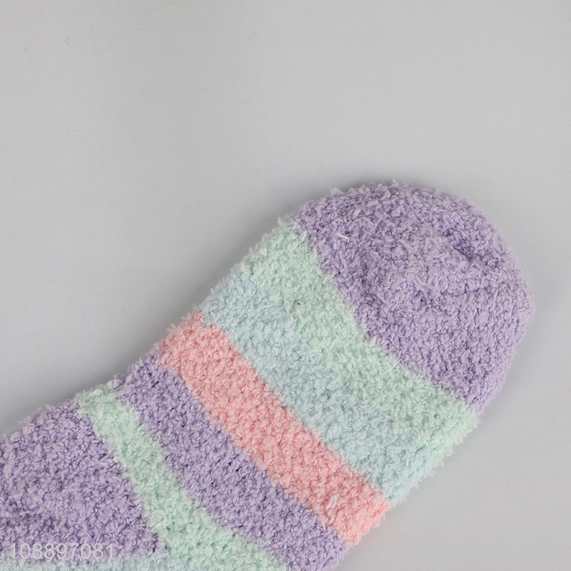 Latest design candy color winter warm children socks for sale