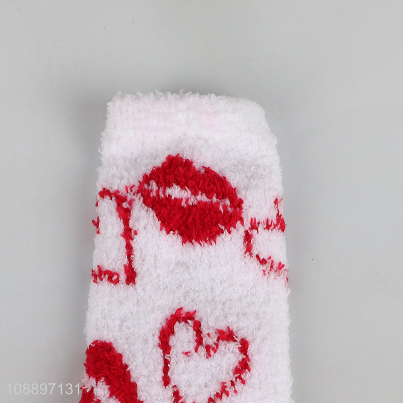 Top selling polyester winter plush women tube socks wholesale