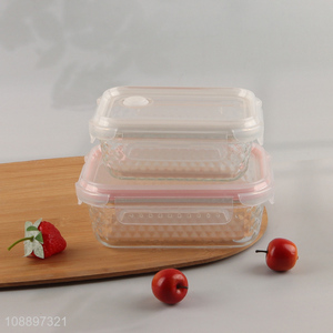 Top quality rectangle glass sealed preservation box food storage box