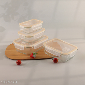 Hot products glass home food container sealed preservation box with lid