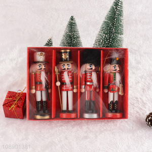 Hot Selling Wooden Christmas Nutcracker Soldier Tabletop Ornaments Set