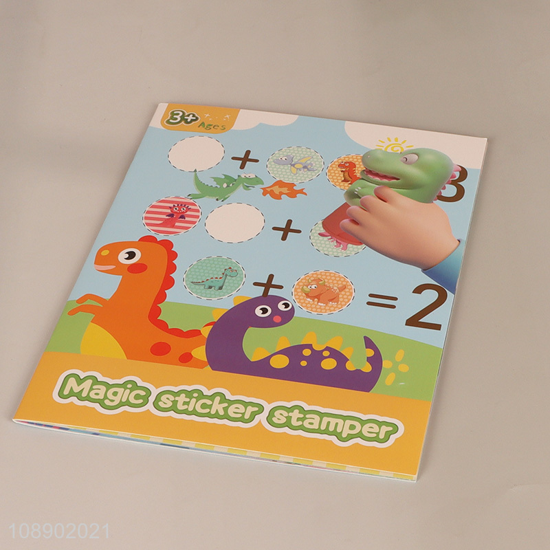 Best selling children dinosaur magic sticker stamper wholesale